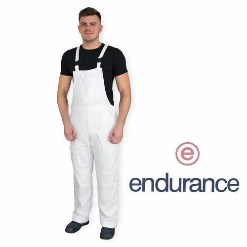 Endurance white polycotton bib - white,