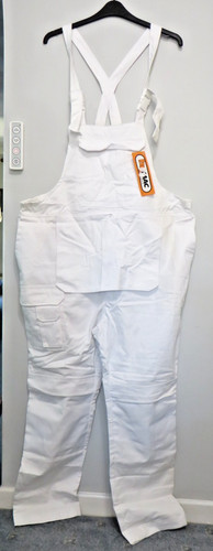 Bib brace overalls white - brace,